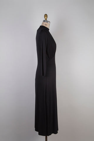 Robe cocktail en jersey noir (6)