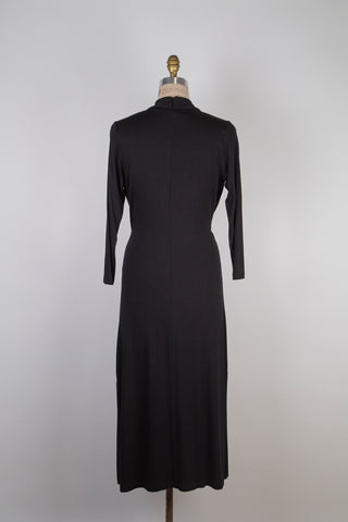 Robe cocktail en jersey noir (6)