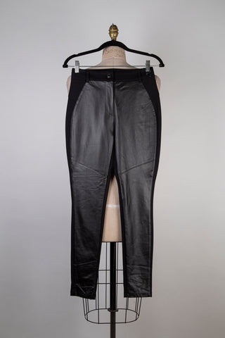 Pantalon façon jockey bi-matière noir (0)
