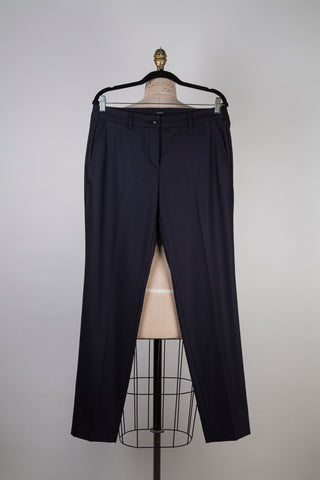 Navy gabardine-style cigarette pants (10+12)