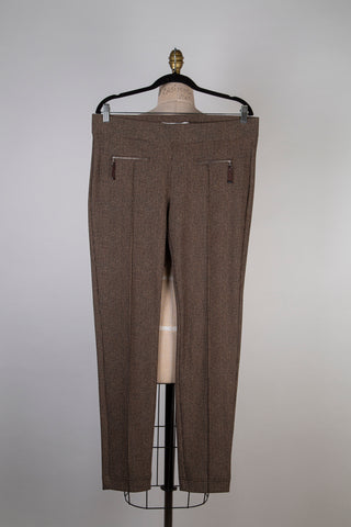 Pantalon choco / noisette techno chic stretch (14)