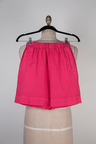 Short confort en pur lin fuchsia (2 et 4)