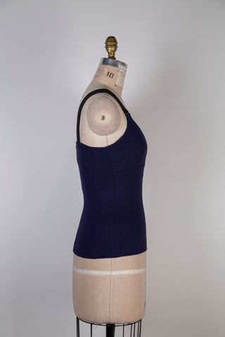 Navy bustier top with black straps (4)
