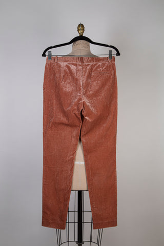 Pantalon en corduroy rose pêche (XXS)