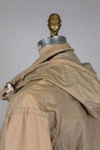 Manteau long sable en coton enduit (8)