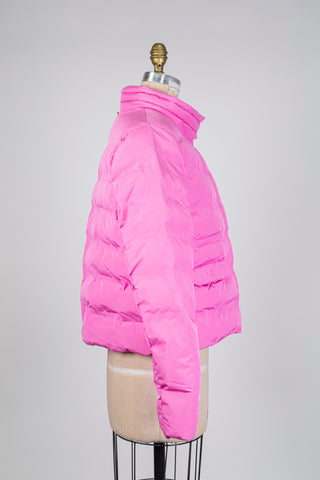 Bright pink quilted coat (12)