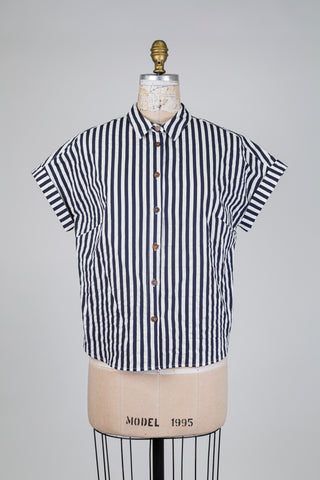 Chemisier à rayures blanc et marine (8)