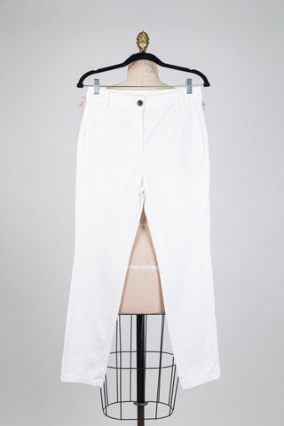 Pantalon denim blanc fuselé (S)