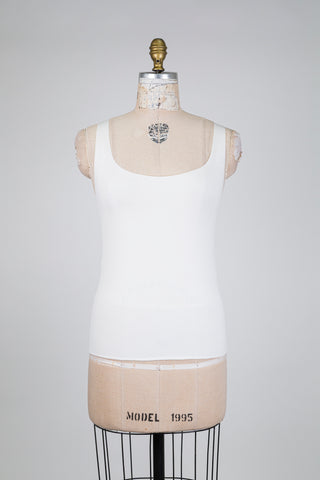 Camisole blanche col arrondi (M)
