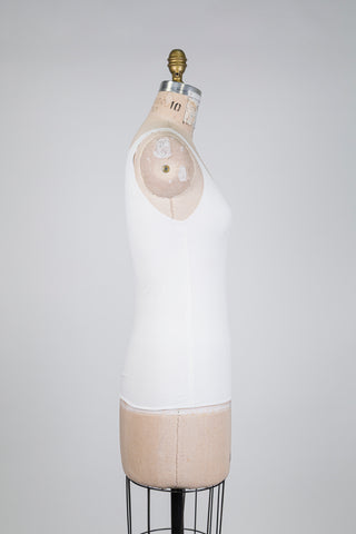 Camisole blanche col arrondi (M)