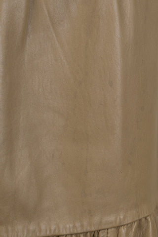 Jupe à volant en cuir kaki (4+8)