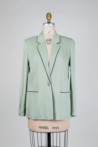 Green blazer with black trim (S)