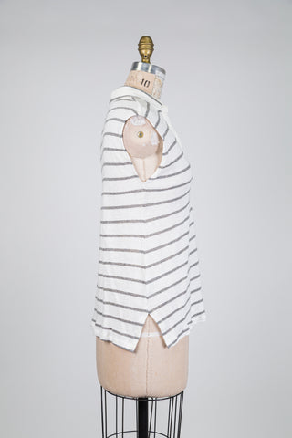 Débardeur à rayures blanc et gris (6)