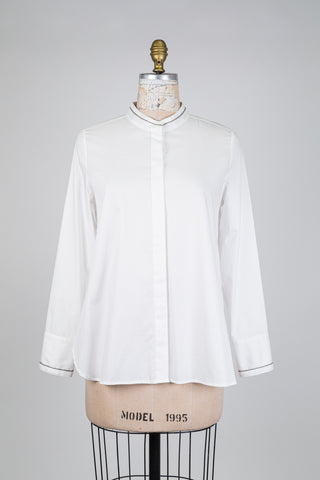 Chemisier blanc à lisérés métalliques (6)