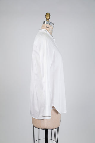 Chemisier blanc à lisérés métalliques (6)