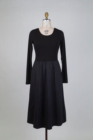 Robe bi-matière noire (6)