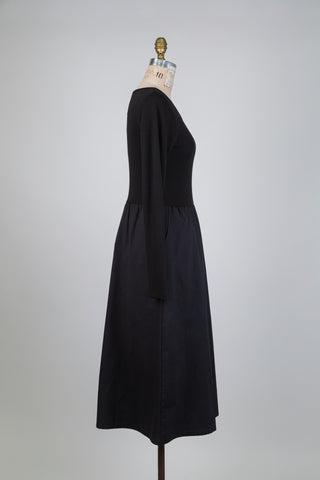 Robe bi-matière noire (6)
