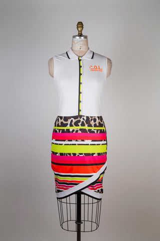 White polo dress with coloured stripes (6)