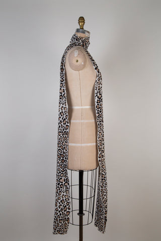 Foulard XXL léopard crème effet vintage