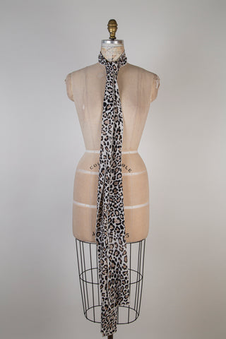 Foulard XXL léopard crème effet vintage