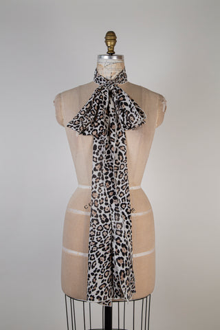 Foulard XXL léopard crème effet vintage