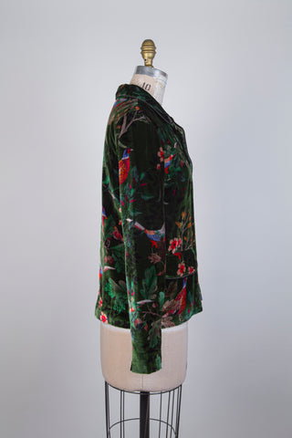 Green Velvet Botanical Jacket (XS and S)