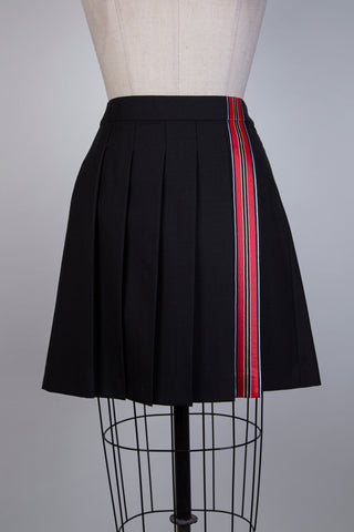 Black gabardine pleated skirt (XS and S/M)