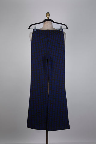 Pantalon en ponte di Roma noir à chaînes bleu cobalt (2-6)
