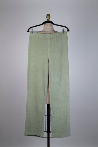 Pantalon droit en corduroy vert sauge (10)