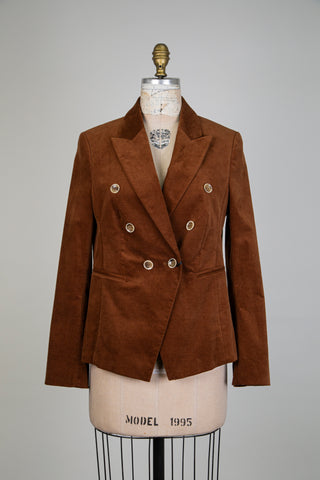 Blazer velours brun noisette (8)