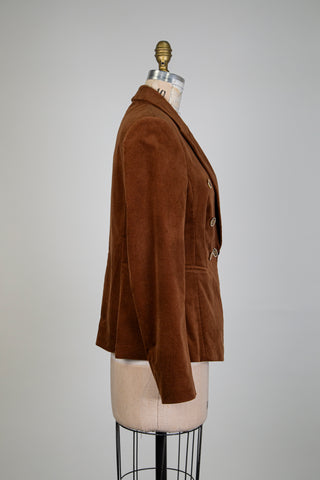 Blazer velours brun noisette (8)