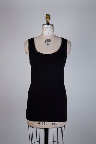 812 13 154 / 34 - Black cotton top with fringes (S and M)