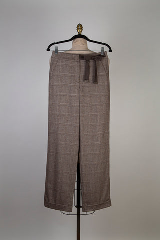 Pantalon tartan brun cacao argenté (4)