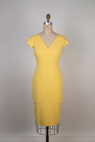 Robe fourreau jaune doux (2)