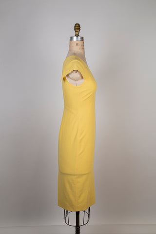 Robe fourreau jaune doux (2)