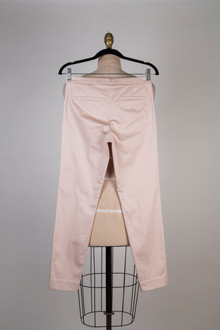 Pantalon cigarette rose satiné (S)