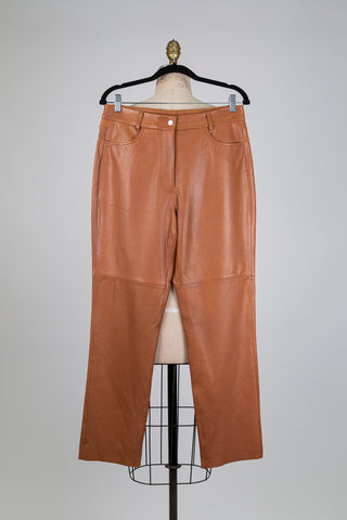 Cognac leather trousers (6)