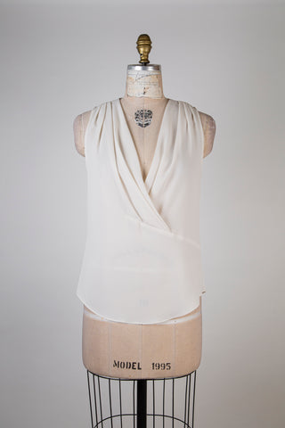 Top crème drapé façon cache-coeur (2-4-8)