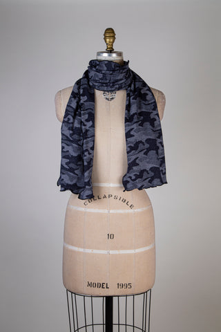 Foulard jacquard camouflage marine