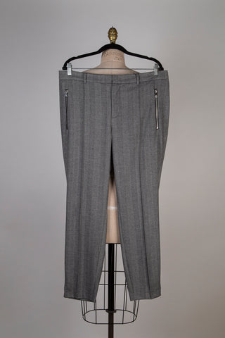 Pantalon cigarette en flanelle à chevrons graphite (14)