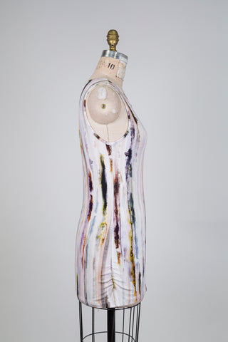 Watercolor striped stretch tunic (S)