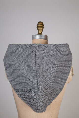 Capulard tricot ardoise / feutre de laine ardoise