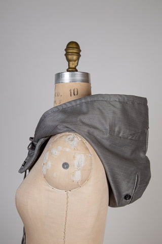 Capulard feutre de laine ardoise / laine vierge/soie gris optique