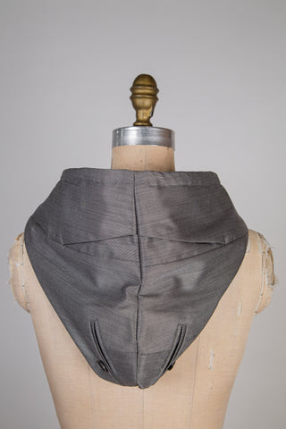 Capulard feutre de laine ardoise / laine vierge/soie gris optique