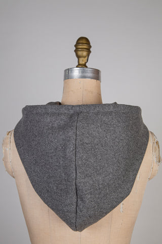 Capulard feutre de laine ardoise / laine vierge/soie gris optique