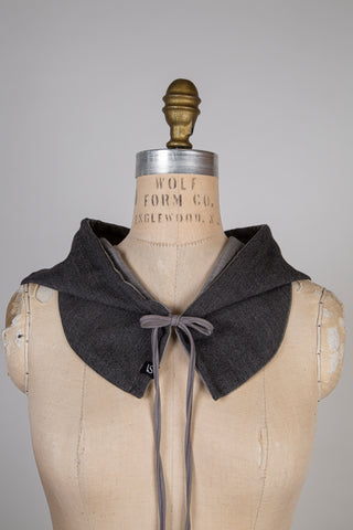 Capulard satin tissé gris optique / pure laine vierge anthracite