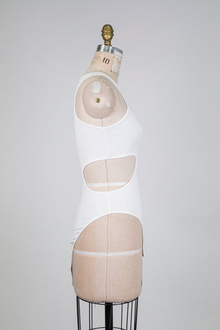 Bodysuit blanc à découpes (XS/S)