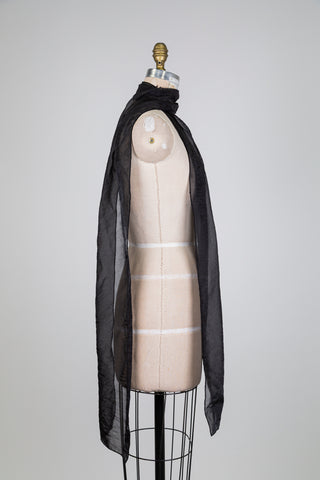Black sheer organza scarf