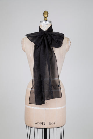 Black sheer organza scarf