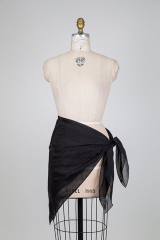 Châle carré noir diaphane